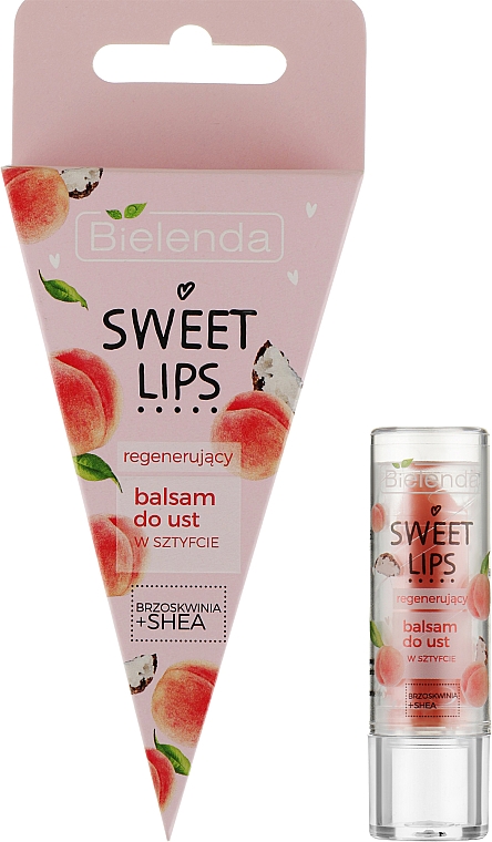 Восстанавливающий бальзам для губ "Персик + масло ши" - Bielenda Sweet Lips Regenerating Lip Balm — фото N1
