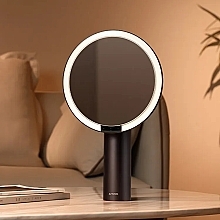 Косметичне дзеркало з підсвічуванням, чорне - Amiro LED Mirror Black — фото N9