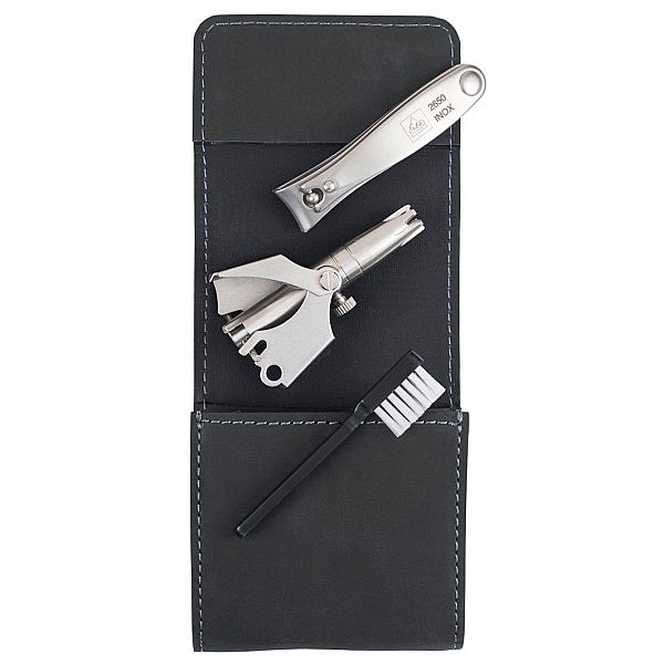 Маникюрный набор, 7x8x2,5 см, черный - Erbe Solingen Manicure Pocket Case Hunter — фото N1