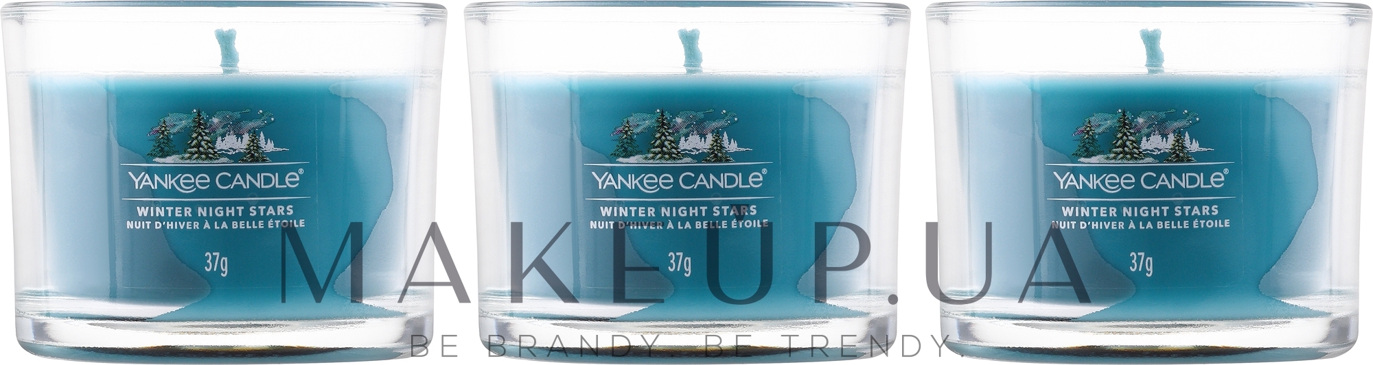 Ароматична мінісвічка у склянці - Yankee Candle Winter Night Stars Filled Votive — фото 3x37g