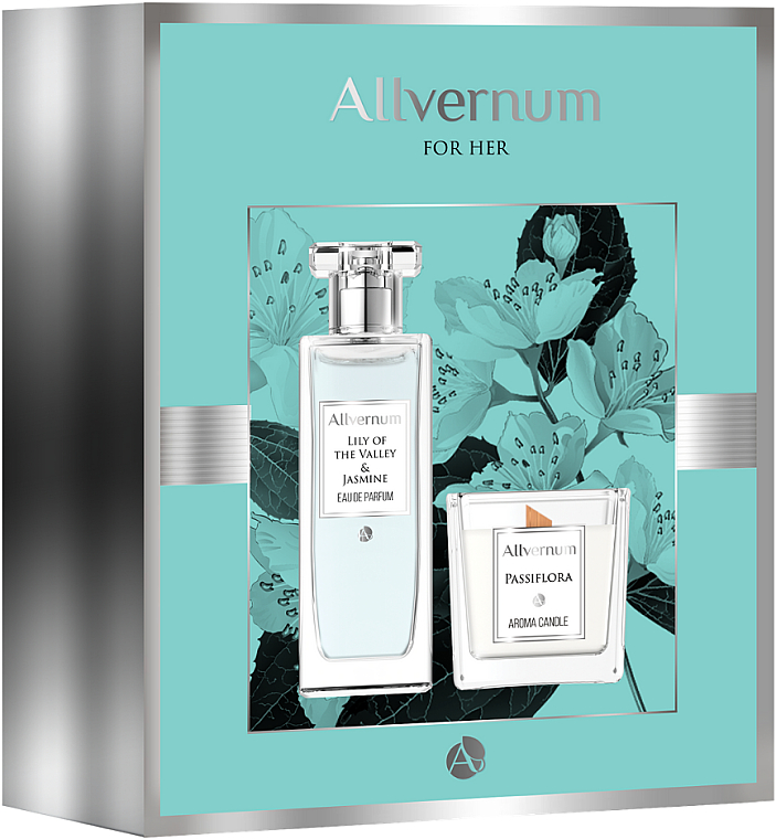 Allvernum Lilly & Jasmine Gift Set - Набор (edp/50ml + candle/100g) — фото N1
