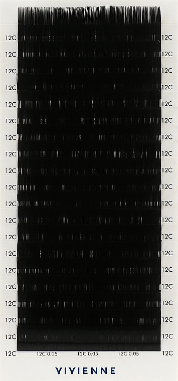 Накладные ресницы "Elite", черные, 20 линий (0,05, C, 12) - Vivienne — фото N1