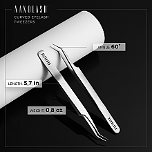 Пинцет для накладных ресниц, изогнутый - Nanolash Eyelash Tweezers Curved — фото N4