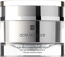 Парфумерія, косметика Нічний зволожувальний крем - Able Skincare Hyaluronic Acid Age Recovery Night Cream