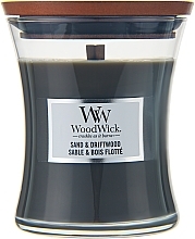 Ароматическая свеча в стакане - WoodWick Hourglass Candle Sand & Driftwood — фото N2