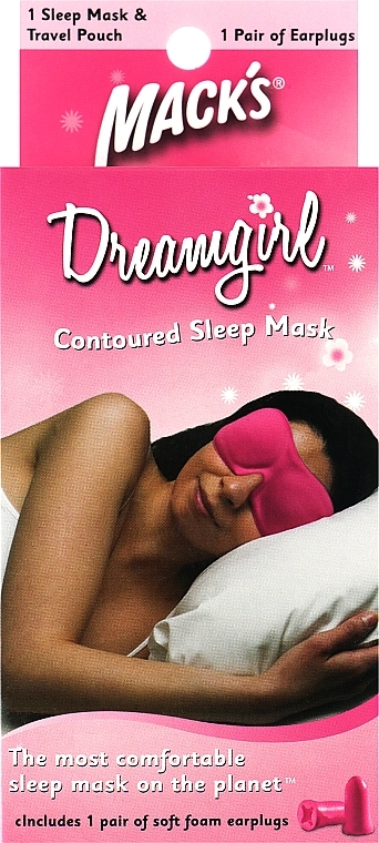 Маска для сну рожева, з берушами й дорожнім мішком - Mack's Shut-eye Shade Dreamgirl * — фото N1