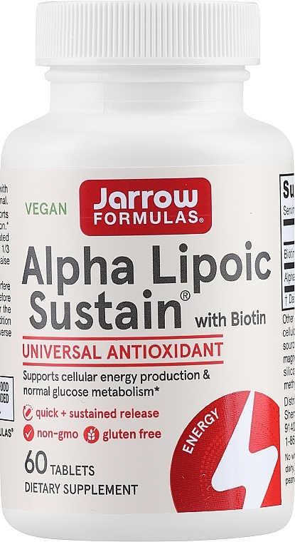 Пищевые добавки - Jarrow Formulas Alpha Lipoic Sustain with Biotin 300 mg — фото N1
