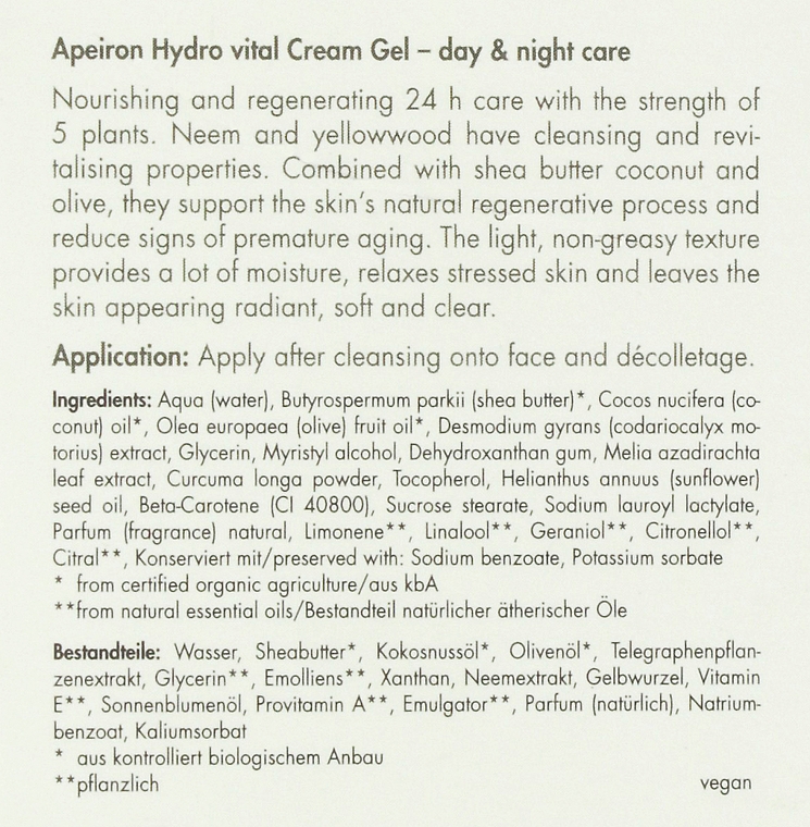 Крем для обличчя "Живлення і регенерація 24 години" - Apeiron Hydro Vital 24h Nourishing&Regenerating Cream — фото N3