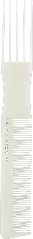 Гребінь для волосся, 7255, білий - Acca Kappa Pettine Basic a Forchetta — фото N1