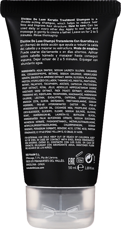 Восстанавливающий шампунь с кератином Диксидокс Де Люкс № 4.1 - Simone DSD De Luxe Dixidox DeLuxe Keratin Treatment Shampoo — фото N3
