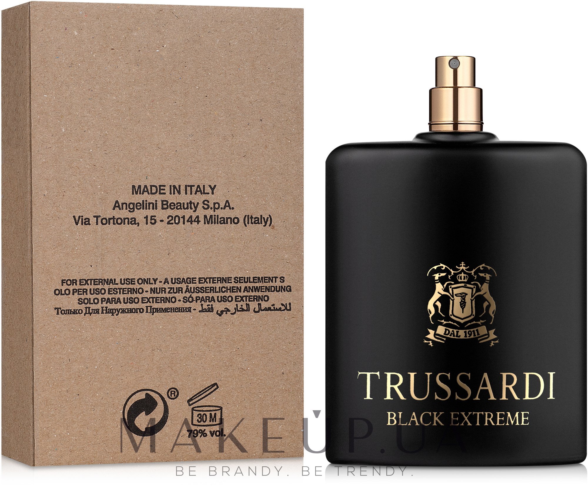 Trussardi Black Extreme - Туалетная вода (тестер без крышечки) — фото 100ml