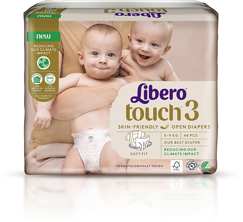 Підгузки дитячі Touch 3 (5-9 кг), 48 шт. - Libero — фото N2