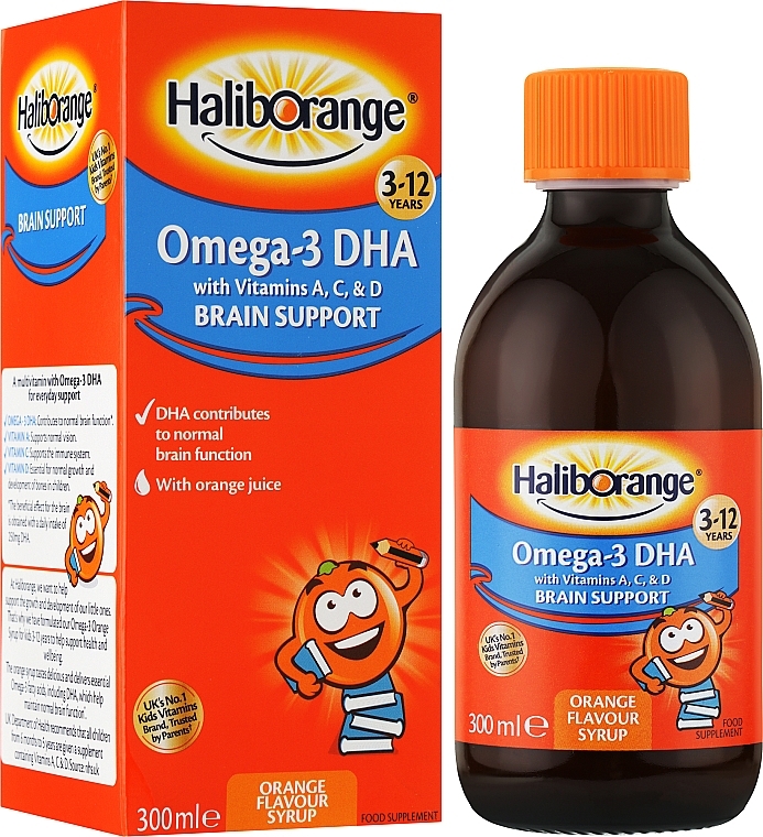 УЦЕНКА Пищевая добавка в сиропе для детей "Омега-3" - Haliborange Kids Omega-3 * — фото N2