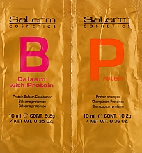 Набір - Salerm Linea Oro Protein (shm/10ml + balm/10ml) — фото N1