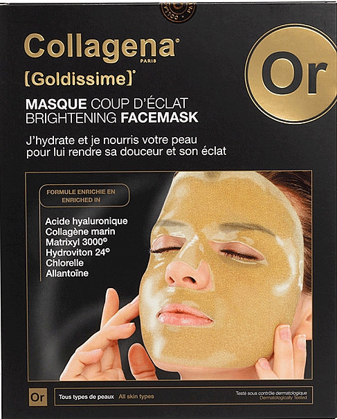 Освітлювальна маска для обличчя - Collagena Paris Goldissime Brightening Face Mask — фото N1