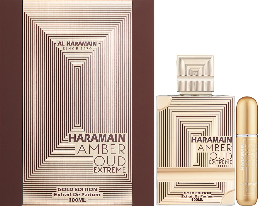 Al Haramain Amber Oud Gold Edition Extreme Pure Perfume Gift Set - Набір (perfume/100ml + atomiser/10ml) — фото N2