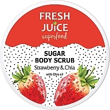 Цукровий скраб для тіла "Полуниця й чіа" - Fresh Juice Superfood Strawberry & Chia — фото N1