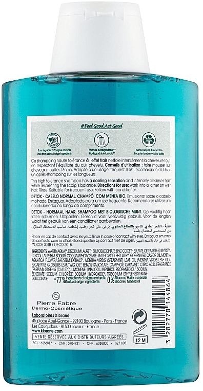 Шампунь-детокс - Klorane Anti-Pollution Detox Shampoo With Aquatic Mint — фото N2