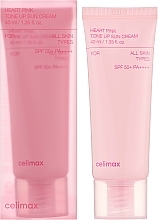 Крем сонцезахисний для сяяння шкіри - Celimax Heart Pink Tone Up Sun Cream SPF50+ PA++++ — фото N2