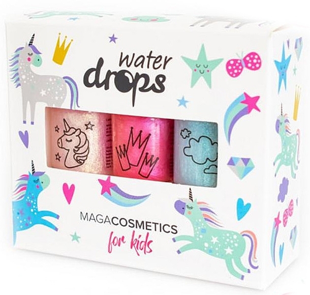 Набор детских лаков для ногтей "Зимнее волшебное королевство" - Maga Cosmetics For Kids Water Drops Winter Magic Kingdom — фото N1