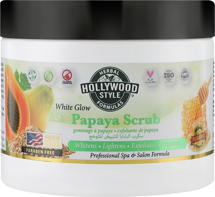 Отбеливающий скраб для лица с экстрактом папайи - Hollywood Style White Glow Papaya Scrub — фото N1