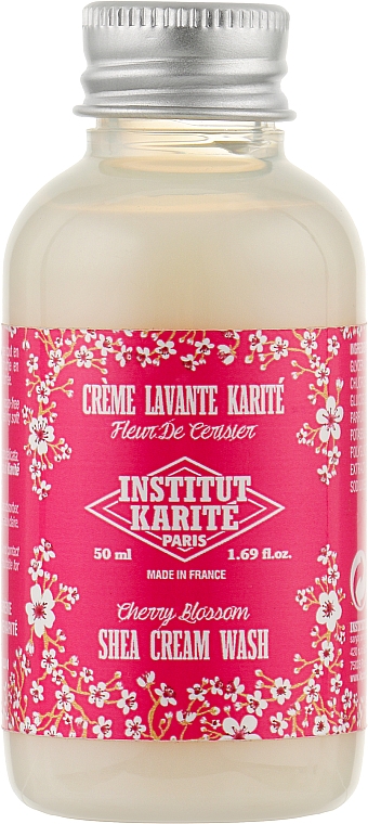 Крем для душу "Вишневий цвіт" - Institut Karite Fleur de Cerisier Shea Cream Wash Cherry Blossom (міні) — фото N1