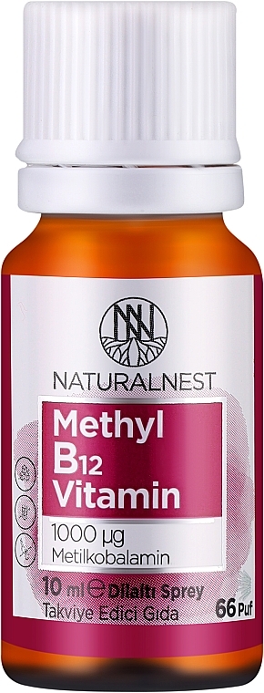 Дієтична добавка "Вітамін B12", спрей - NaturalNest Vitamin B12 1000 mcg — фото N1