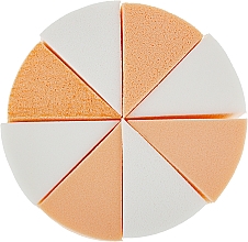 Спонж для макияжа круг сегментированный 8 в 1, белый + бежевый - Cosmo Shop — фото N1