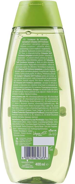 Шампунь для нормального волосся "Зелене яблуко і кропива" - Schauma Clean & Fresh Shampoo With Green Apple & Nettle — фото N2