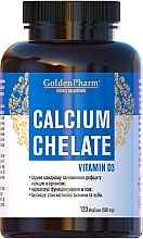 Диетическая добавка "Кальций хелат с витамином D", 90 капсул - ФитоБиоТехнологии Golden Pharm — фото N1
