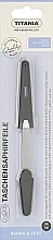 Пилка для ногтей 10,5 см, 180/240 грит, 1048 B, в блистере, серая - Titania — фото N1