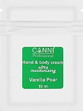 Крем ультраувлажняющий для рук и тела "Ванильная груша" - Canni Hand & Body Cream (саше) — фото N1