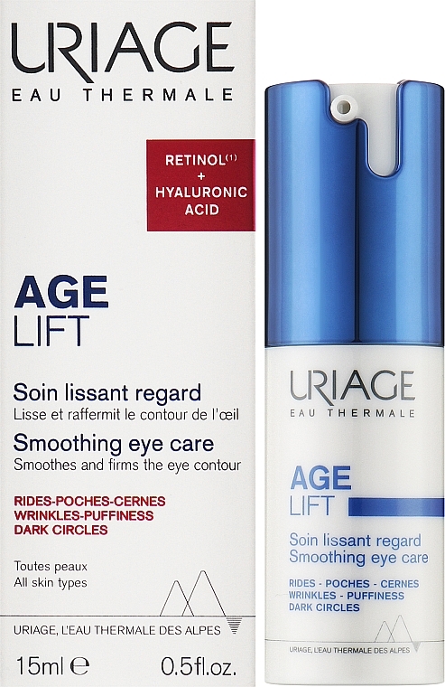 Розгладжувальний крем для шкіри навколо очей - Uriage Age Lift Smoothing Eye Care — фото N2