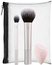 Набор для макияжа - Real Techniques Naturally Radiant Sponge + Brush Kit (sponge/1pcs + brush/2pcs + bag/1pcs) — фото N2