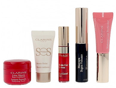 Набор - Clarins Make-Up Heroes Set (primer/4ml + mascara/3ml + primer/5ml + lip/gloss/5ml + lip/stain/2.8ml)