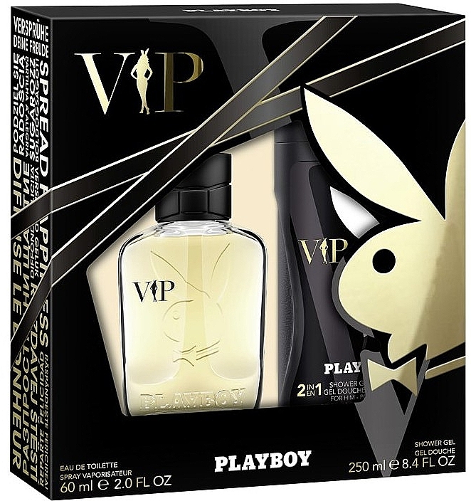 Playboy VIP for Him Set - Набір (edt/60ml + sh/gel/250ml) — фото N1