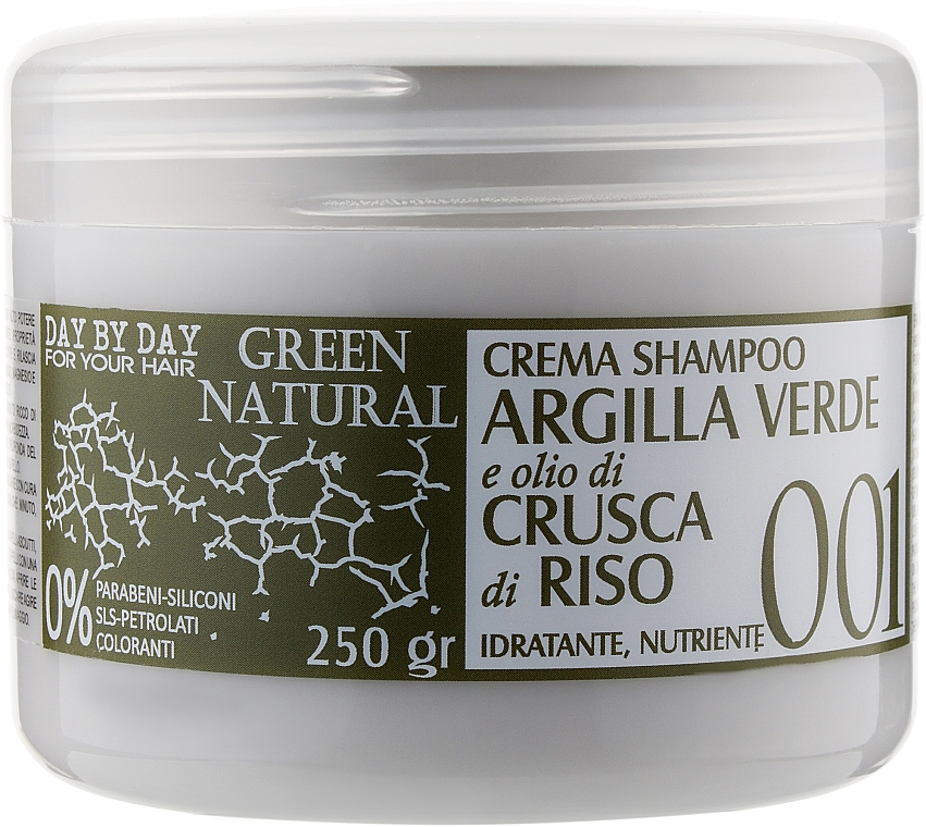 Крем-шампунь із зеленою глиною й олією рисових висівок - Alan Jey Green Natural Cream-Shampoo