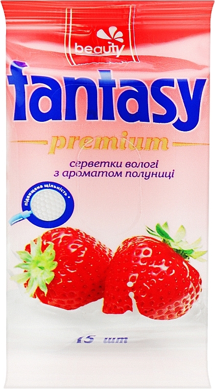 Влажные салфетки с ароматом клубники - Fantasy Beauty Premium