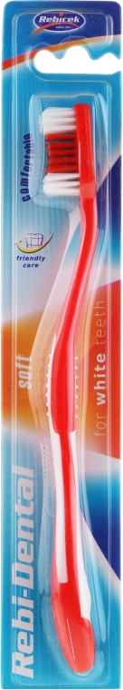 Зубная щетка Rebi-Dental M43, мягкая, красная - Mattes — фото N1