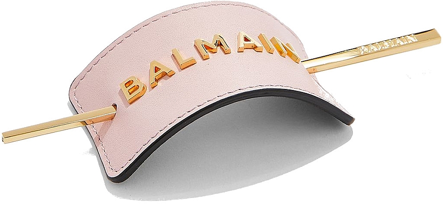 Затискач для волосся із золотим логотипом - Balmain Paris Hair Couture Pastel Pink Hair Barrette — фото N1