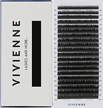 Накладные ресницы "Elite", черные, 20 линий (mix, 0,085, D, (6-10)) - Vivienne — фото N1