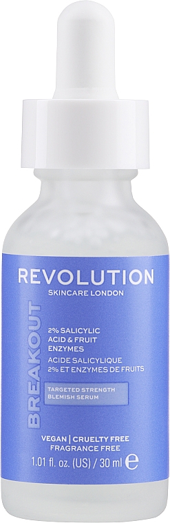 Сироватка для обличчя із саліциловою кислотою й фруктовими ферментами - Revolution Skincare Serum 2% Salicylic Acid & Fruit Enzymes — фото N1