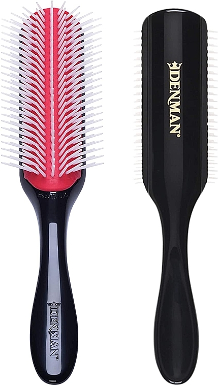 Щетка для волос D4, черная с розовым - Denman Large 9 Row Styling Brush — фото N1