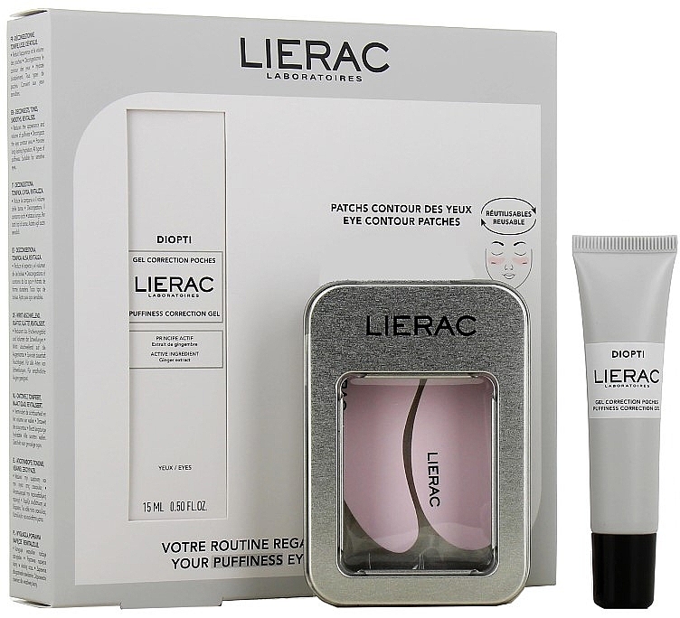 Набор - Lierac Diopti (eye/gel/15ml + eye/patch/2pcs) — фото N1