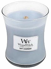 Ароматическая свеча в стакане - WoodWick Hourglass Candle Soft Chambray — фото N2