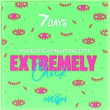 7 Days Extremely Chick UVglow Neon Makeup Pigment Palette * - 7 Days Extremely Chick UVglow Neon Makeup Pigment Palette — фото N2