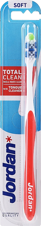 Зубна щітка Total Clean, м'яка, червона - Jordan Total Clean Soft — фото N1