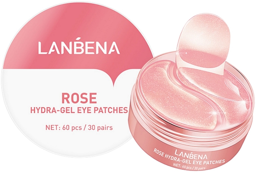 Гидрогелевые патчи для глаз с экстрактом розы - Lanbena Rose Hydra-Gel Eye Patch — фото N1