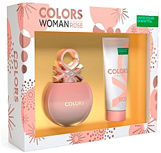 Духи, Парфюмерия, косметика Benetton Colors De Benetton Rose - Набор (edt/80ml + b/lot/75ml)