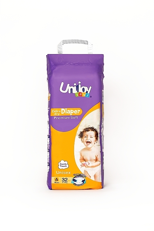 Ультратонкі органічні підгузки Soft Diapers 32 шт L maxi 9-14 кг - Unijoy — фото N1